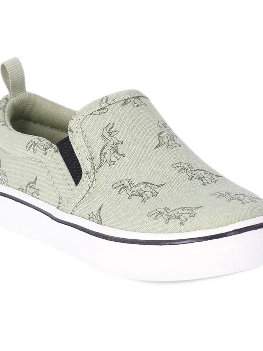 WN Boys Dinosaur Green Slip-On Canvas Sneakers Size 10T NWT